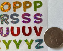 FUN HOUSE COLORFUL Prismatic Alphabet Stickers(89pc)Sticko •Letters•Memories•
