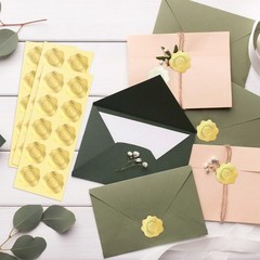 300 Pcs Embossed Gold Foil Stickers with Heart and Garland Pattern for Sealing