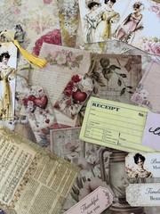Victorian Ephemera Bundle Romantic Junk Journal Kit Collage Papers 90 + Pieces
