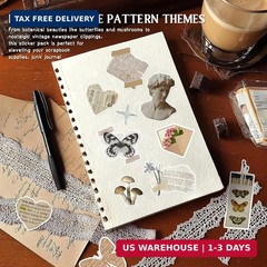 300 Pcs Vintage Stickers, Junk Journal Supplies, Cute Stickers for Journaling Su