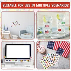 960 Pcs World Flags Stickers World Map Passport Stickers for Planner Journal