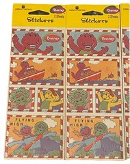 Barney Sticker Sheet Lot 2000 8 Sheets Original Sealed Packaging 2.5” X 6” NEW!