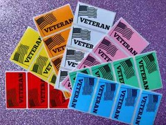 50 VETERAN STICKERS 2.25″ ENVELOPE LABELS SEALS SHIPPING FLAG MILITARY USA