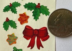 CHRISTMAS STOCKING Stickers(10pc) Creative Memories*Wreath*Holly*Cookies*Holiday