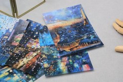 Rain drops PET Stickers Pack ｜City view glass rain drops themed Stickers TZB-M