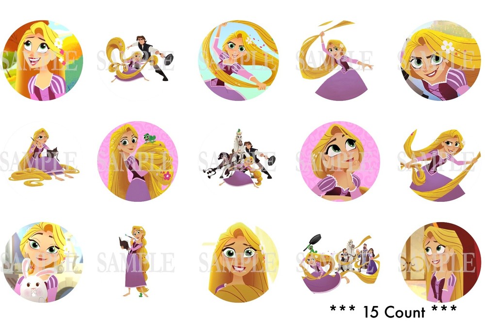 15 Pre-Cut Rapunzel / Tangled The Series 1 Inch Bottle Cap Images (Discontinued)