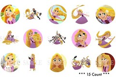 15 Pre-Cut Rapunzel / Tangled The Series 1 Inch Bottle Cap Images (Discontinued)