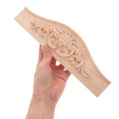2Pcs Elegant European Style Wood Applique Onlays for Furniture Decoration