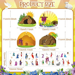 24Pcs Easter Religious Stickers for Kids Christian Sunday School Crafts