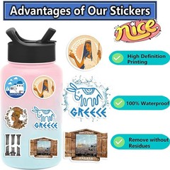 50 Pcs Greece Travel World Stickers City Souvenirs Stickers Waterproof Vinyl