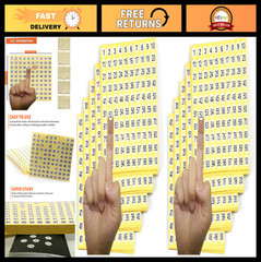 500 Round Number Stickers – 15 Sets, Self-Adhesive Decals for Inventory & Organi