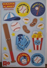 Pipsticks Scratch and Sniff Stickers «Popcorn» Scent, Aug 2021 Baseball Theme