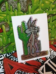 Vintage Stickers Wile E. Coyote Prism Vending Machine Sticker VTG 85