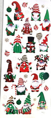 The Paper Studio Christmas Gnomes Clear Stickers 12″ Foil Accents 28pc Scrapbook