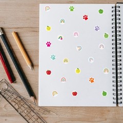 0.5 Inch Black Paw Print Stickers, Self Adhesive Scrapbook & Reward Labels