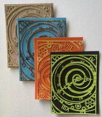 ROMAN NUMERAL ￼GEAR CLOCK Die-Cuts(4pc)Cogs•Steampunk •Background•Time•Rectangle