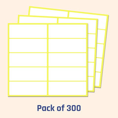 300 Pieces – White Sticky Labels to Write On, Blank Stick on Adhesive Stickers