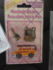 Vintage School Bus 3D Sticker Scrapbook Lot 6pc Freds MAMBI Paper House Kit