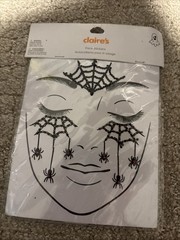 Claire’s Halloween Facial Tattoos with Spiders and Glitter Gemstone Webs