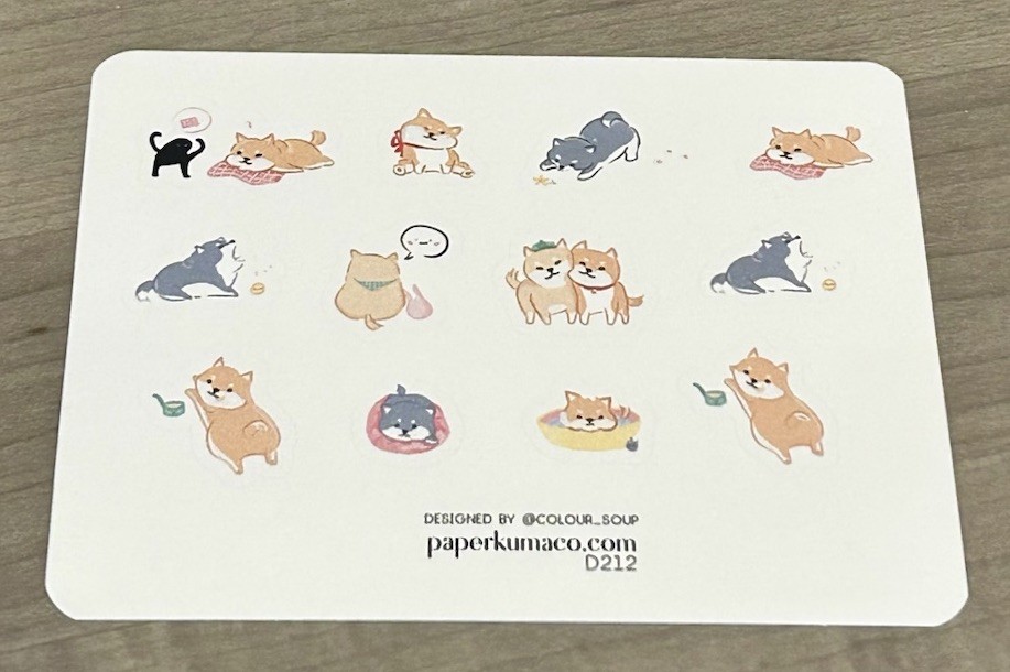 NEW PaperKumaCo Dog Doodles 🐶 Sticker Sheet Paper Kuma Co PKC Stickers