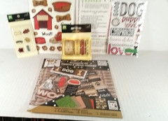 NEW Dog Scrapbook Kit Lot Stickers Rub Ons Textured Tape Enamel Charms