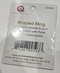 queen co shaped bling crown Rhinestones shades of pink self adhesive 1×2 inches