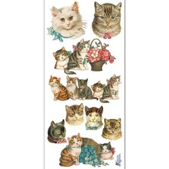 Violette Stickers – 1 Classic Vintage Cats Sticker Sheet – Scrapbooks Stationery