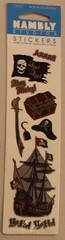 New Hambly scrapbook stickers PIRATES ship treasure sword Aye! Aye! hook skull