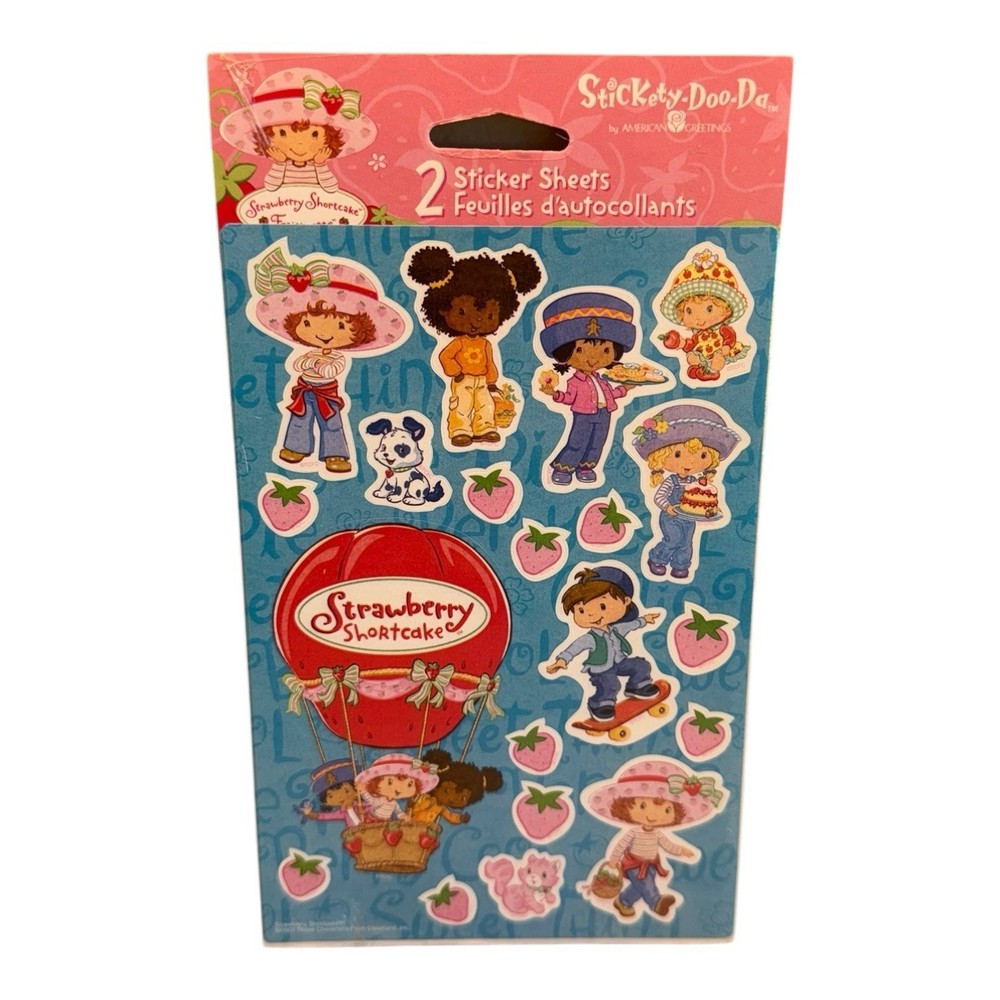 Vintage AG Stickety Doo Da Stickers STRAWBERRY SHORTCAKE 2 Sheets NIP sealed