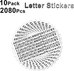 10 Sheet Small Letter Stickers, 1/2 Inch Self Adhesive Alphabet Stickers, Cute V
