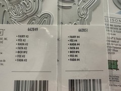 Sizzix Metal Cutting Dies Thinlits FAIRY #2, 4, 5, 6-662849,662851,662852,662853