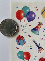 PARTY OVER HERE Stickers (26pcs)Hallmark•Balloons •Celebrate•Birthday•Presents•
