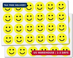 1000+PCS Yellow Smiley Face Stickers 1 Inch – Bulk Happy Face Stickers for Cla