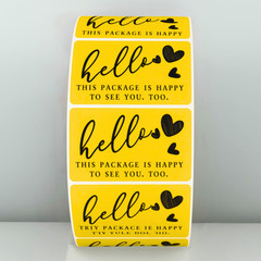 Cute sticker hello this package is happy to see you too sticker label for shops