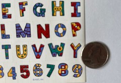 FESTIVE ALPHABET Stickers(58pc)4″x 6″Upper-Case•Letters•Words •Numbers•Monograms