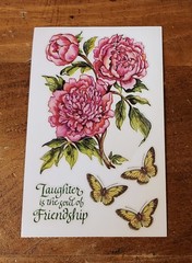 PSX Designs Sticker Sheet ~ Pink Peonies w/Butterflies….HTF (2003)