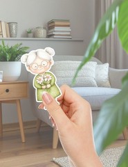 Cute Little Granny Die Cut Vinyl Stickers Set Scrapbooking Laptop Waterbottle