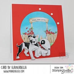 New Stamping Bella Rubber Stamp DOGS STAFFIE & ENGLISH BULL TERRIER free USA shp