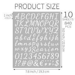 10 Sheets Small Letter Stickers – 1 Inch 1 Inch, Handwritten White