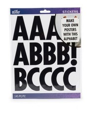 PEEL & STICK Sticko Alphabet Stickers 145/Pkg-BOLD – Extra Large 3″ LETTER & #s