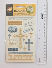 Baby Baptism Rub-On Transfers For Scrapbooking by American Traditional Designs
