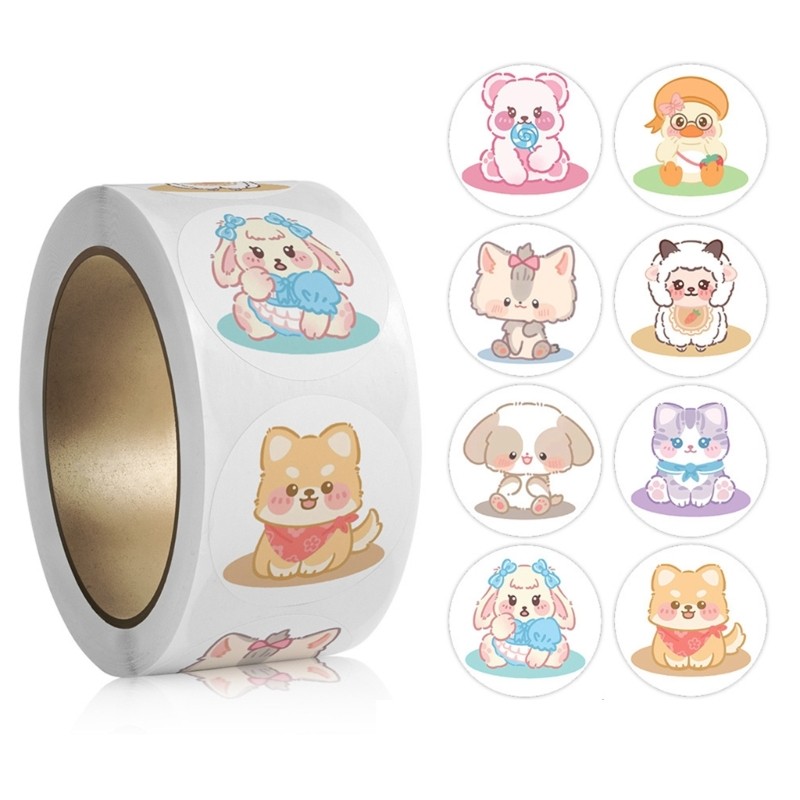 500 Pcs/Roll Rewards Stickers Cartoon Insect Stickers Animal Stickers for Kids