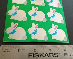 Vintage Stickers Easter Bunny Rabbits Foil Mylar Sticker Sheet VTG 80s 90s