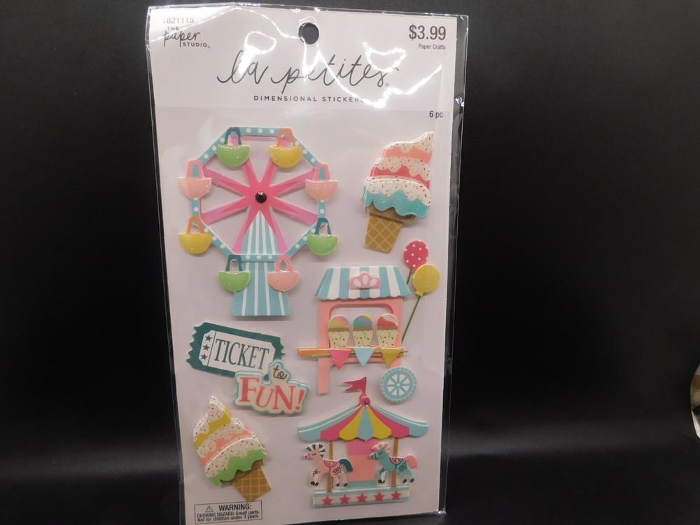 The paper studio La petites Dimensional stickers Carnival 3D stickers 6pc