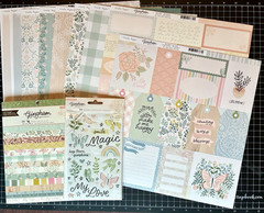 Crate Paper GINGHAM GARDEN 8 Sheet Stickers, 12×12 Paper, 6×8 Paper PARTIALS