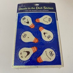Vintage Hallmark Lightbulbs Dazzle Glow In The Dark Stickers