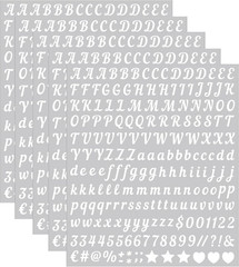 0.5 inch Small Letter Sticker, White Vinyl Self Adhesive Alphabet Number Sticker