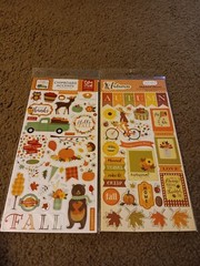 Crafts 13″ Chipboard Stickers Lot 7 Fall Theme Autumn Give Thanks Leaves Harvest