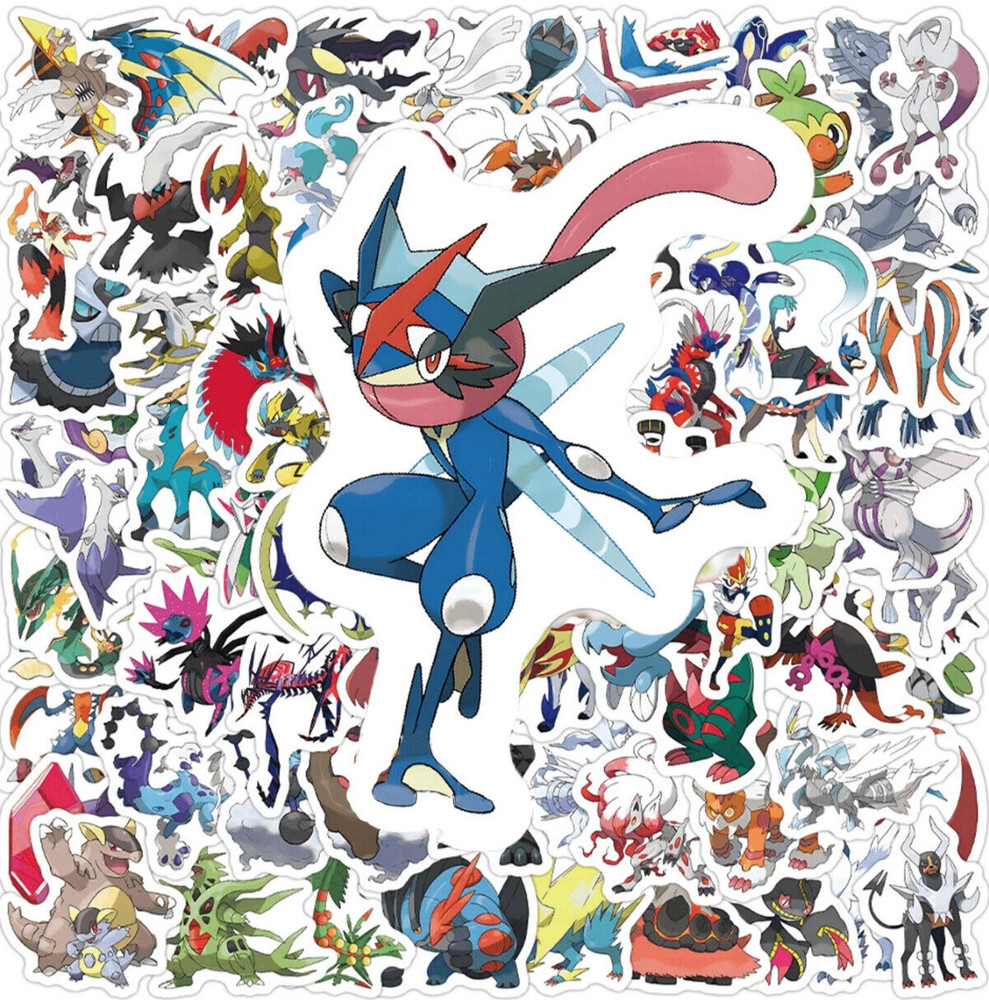 60 Pcs Kawaii Pokemon Stickers Waterproof Vinyl Graffiti Anime Decals Set