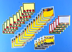 Vintage Carson Dellosa Apples Buses Crayons & Kids Name Tag Sticker Set Of 34